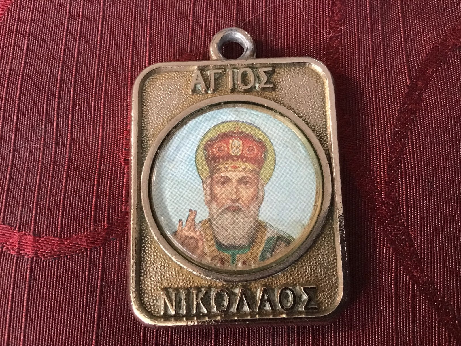 Vintage Sint Nicolaas (Agios Nikolaos) Medaillon uit 1957, Ophalen