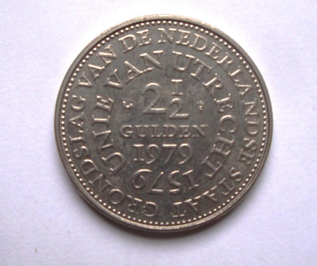 Unie van Utrecht rijksdaalder 1979, Ophalen of Verzenden, Koningin Juliana, 2½ gulden, Losse munt