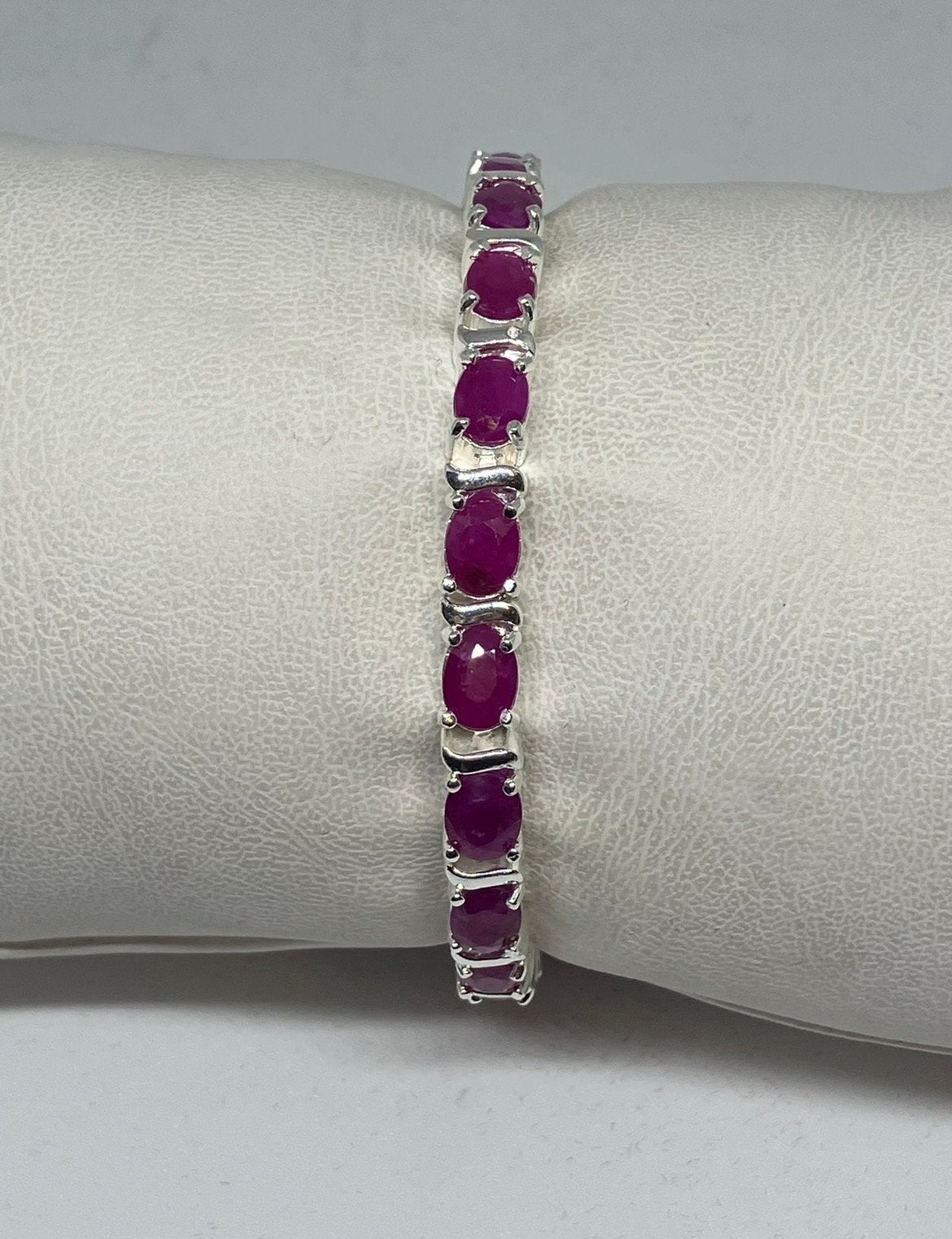 Zilveren armband met echte robijn (925 zilver), Info@zilver.com, Zilver en edeltsenen, Nieuw, Ophalen of Verzenden