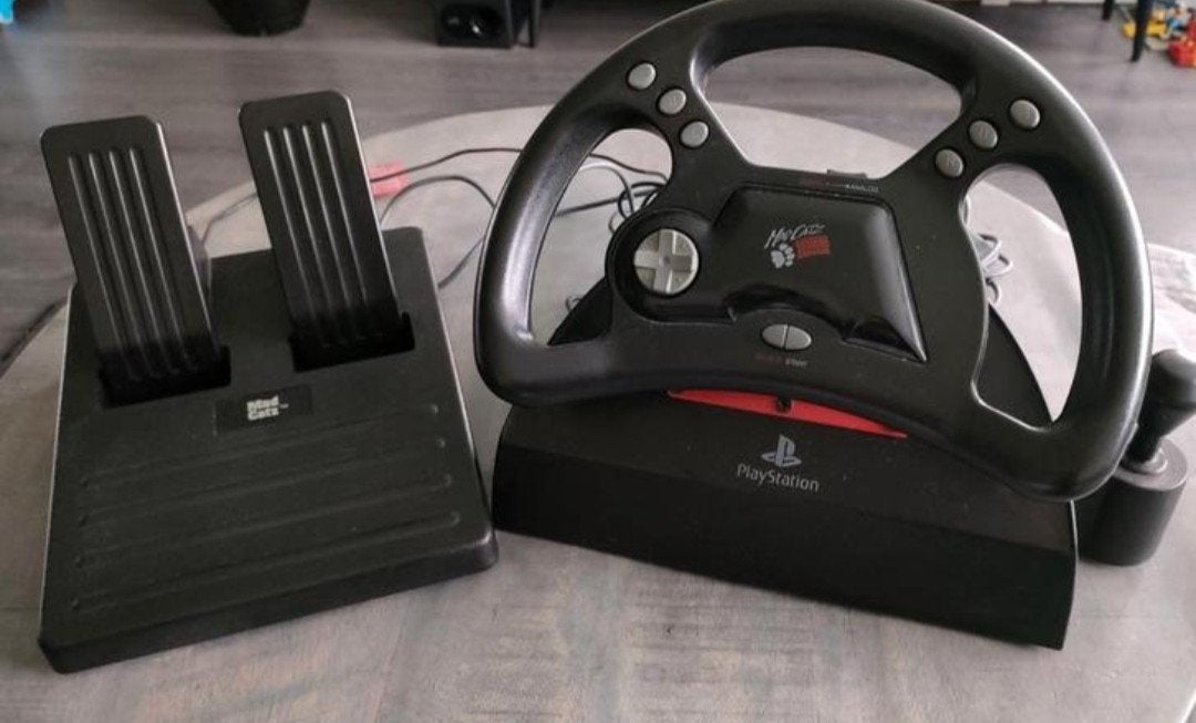 Madcatz stuur en padalen - PlayStation 1, Spelcomputers en Games, 1 speler, Racen en Vliegen, Ophalen of Verzenden, Zo goed als nieuw