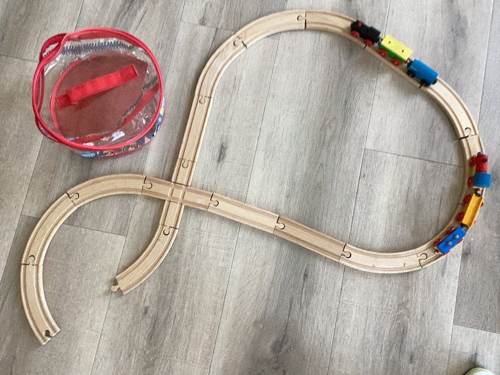 houten treinbaan incompleet, Ophalen, Zo goed als nieuw