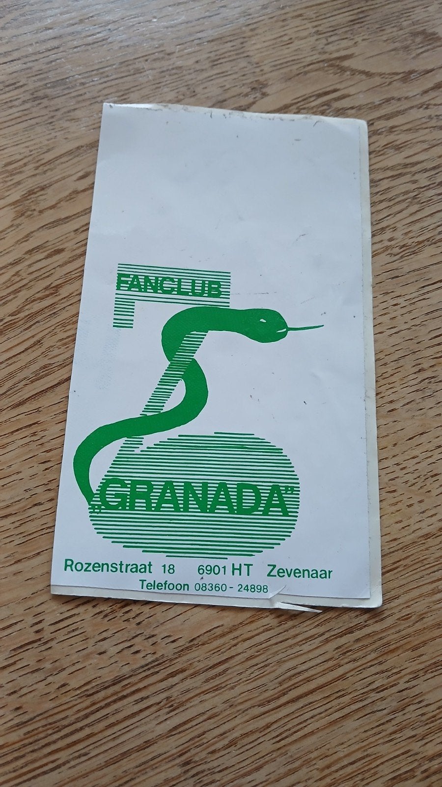 Sticker band orkest Fanclub Granada , ZEVENAAR (2) 08360-, Ophalen of Verzenden, Zo goed als nieuw