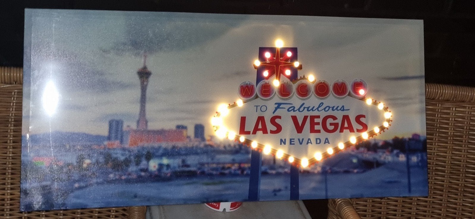 Schilderij met verlichting - Las Vegas, Ophalen of Verzenden, Nieuw