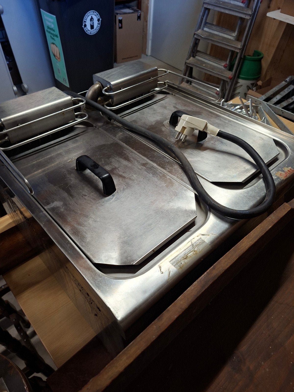 Professionele dubbele friteuse - RVS, 4 liter of meer, Ophalen of Verzenden, Gebruikt, Duo-friteuse