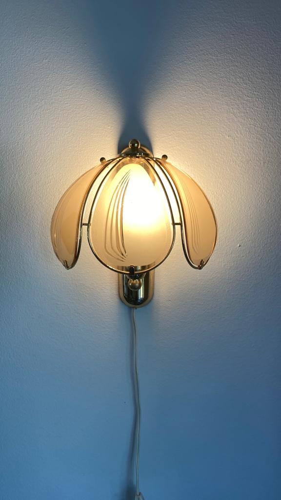 Vintage wandlamp Hollywood regency, Ophalen of Verzenden, Gebruikt, Metaal