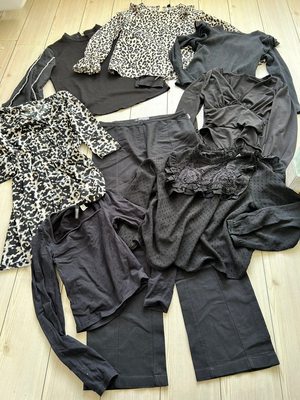 meisjes kleding pakket maat S 170 176 zwart blouse wide leg, Ophalen of Verzenden, Zo goed als nieuw, Meisje, Setje