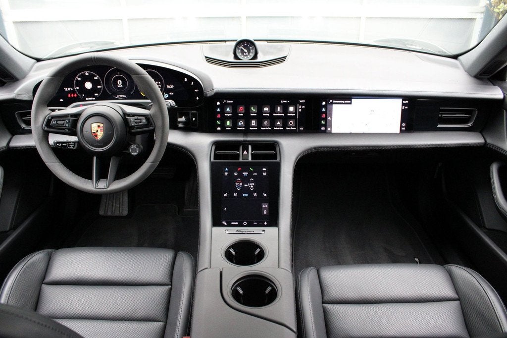 Porsche Taycan Cross Turismo 4 93 kWh/Pano/passagier disp/me, Auto's, Automaat, Gebruikt, Zwart, Zwart