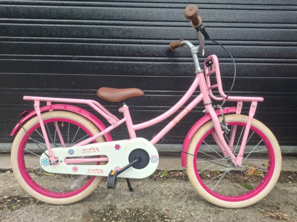 18 inch 2 cycle meisjesfiets, Terugtraprem, 16 tot 20 inch, Niet ingevuld, Zo goed als nieuw