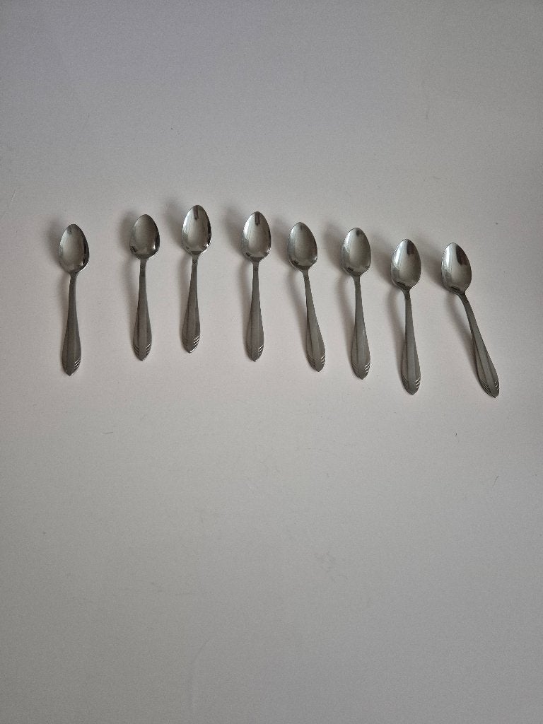 8 verzilverde advocaat lepeltjes, Ophalen of Verzenden