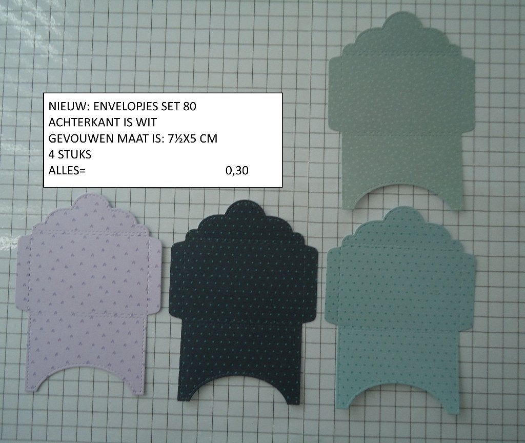 envelopjes set 80 - laatste set ( alleen verzenden, Hobby en Vrije tijd, Ophalen, Nieuw, Versiering of Embellishment, Overige merken