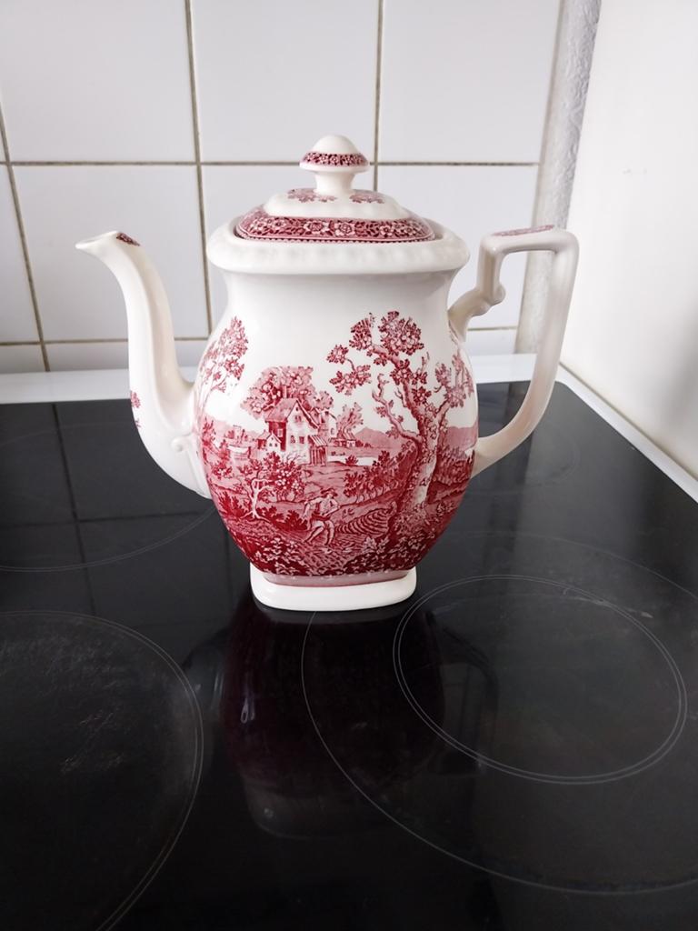 Villeroy & Boch Rusticana Koffiepot - Rood/Wit Porselein, Antiek en Kunst, Antiek | Servies los, Ophalen of Verzenden