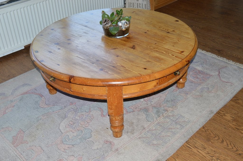 Grenen salontafel, Huis en Inrichting, Tafels | Salontafels, Ophalen, Gebruikt, Rond, Grenenhout