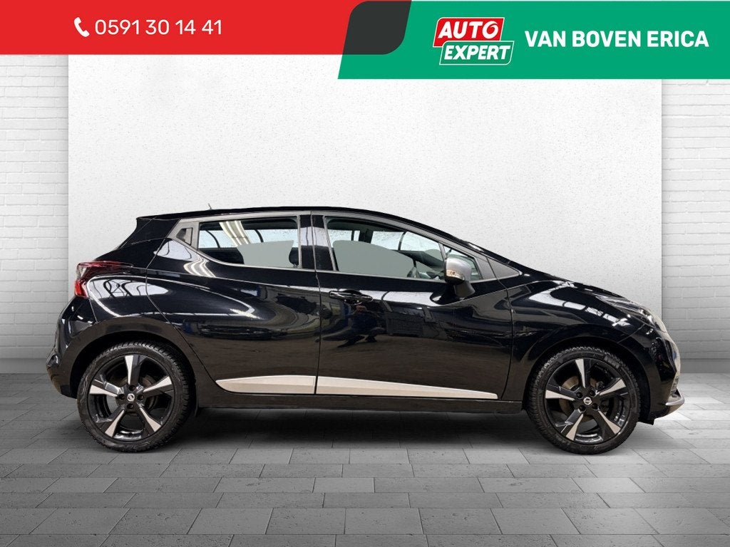 Nissan Micra 1.0L Acenta Navigatie Carplay Bluetooth 17"LMV, Auto's, Stof, Gebruikt, Zwart, Origineel Nederlands