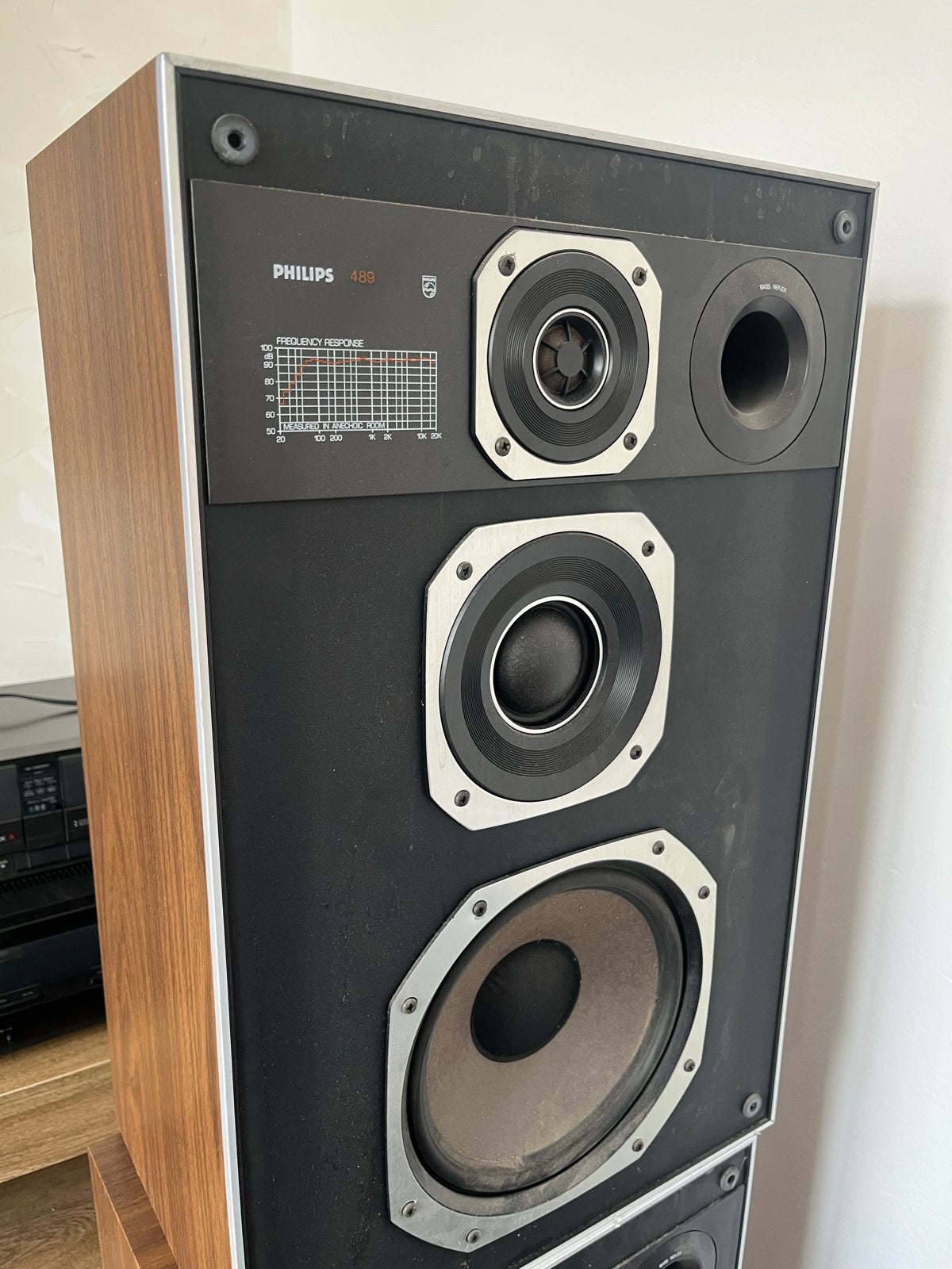 Vintage Philips 22AH489 Luidsprekers, Ophalen, Gebruikt, 60 tot 120 watt, Basreflex