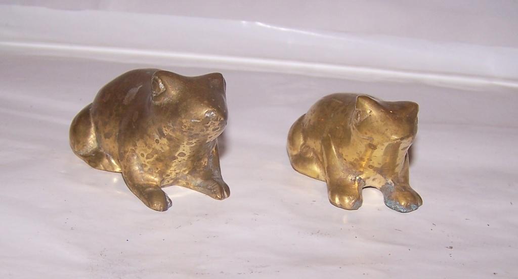2 mooie vintage koperen kikkerbeeldjes. Izgs., Antiek en Kunst, Ophalen of Verzenden
