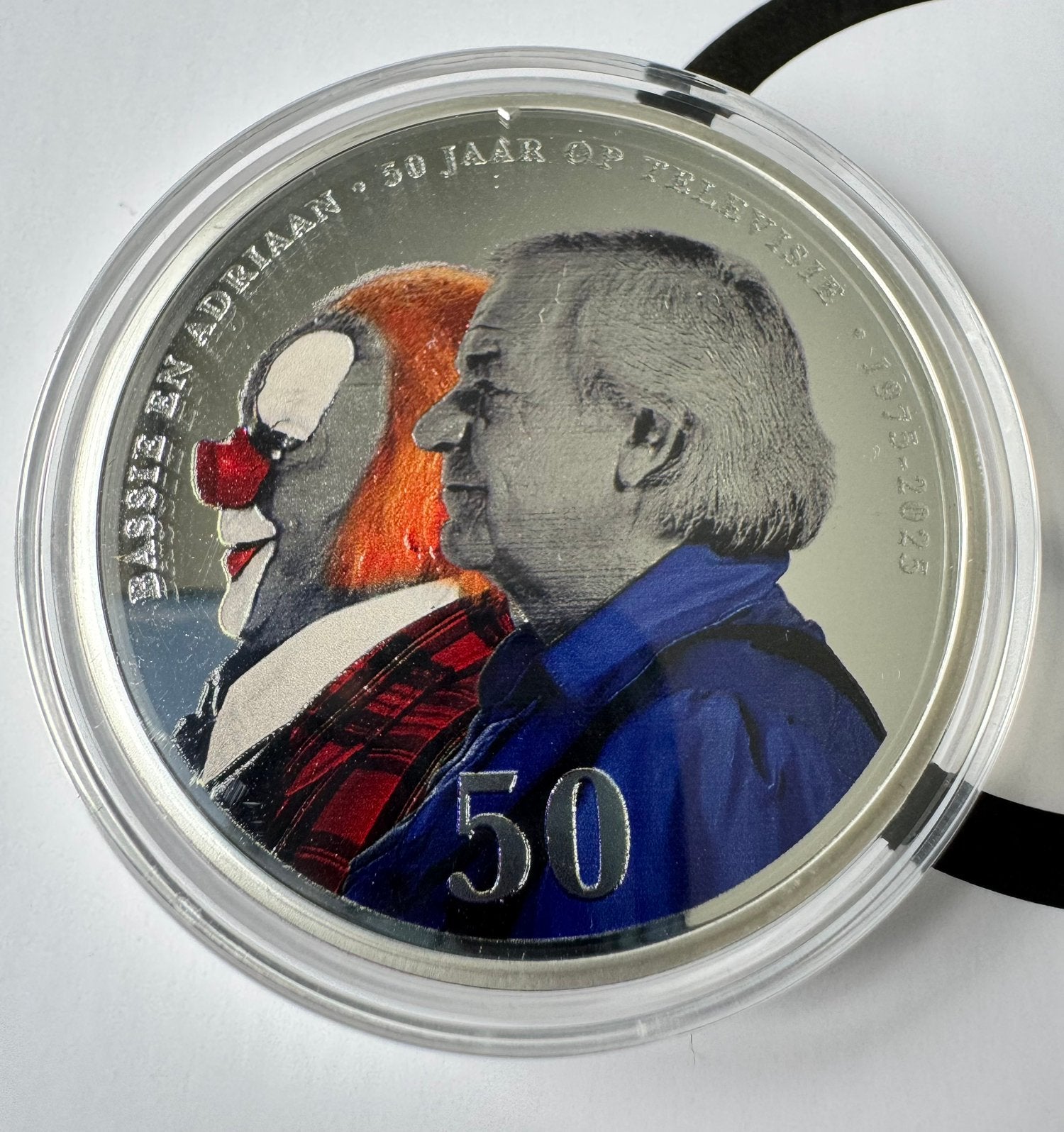 Herdenkingsmunt Bassie & Adriaan 50 jaar, Ophalen of Verzenden, Nederland, Munten