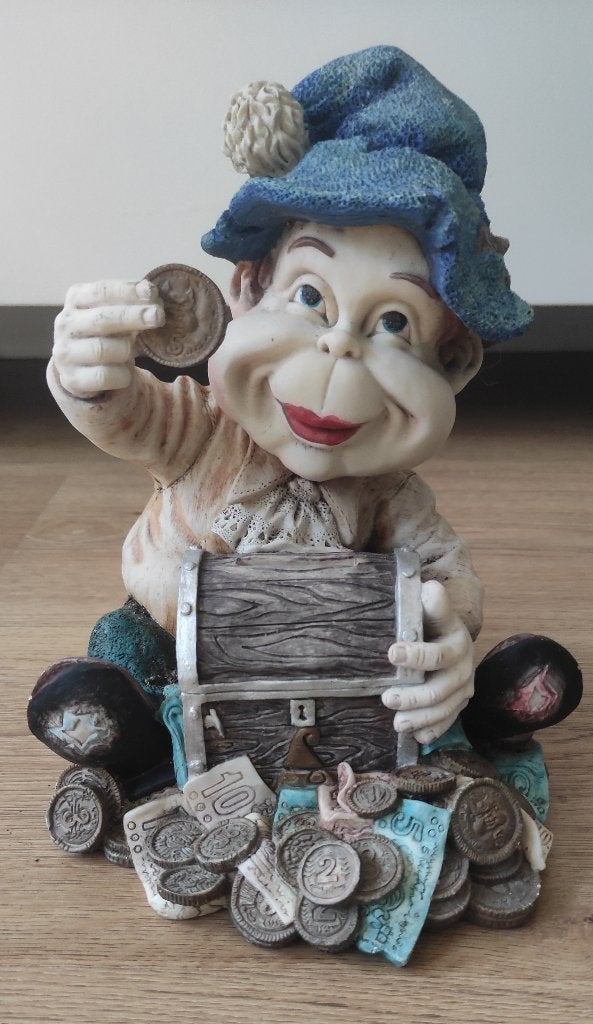 Efteling Laaf spaarpot met schatkist, Ophalen of Verzenden, Gebruikt, Beeldje of Poppetje