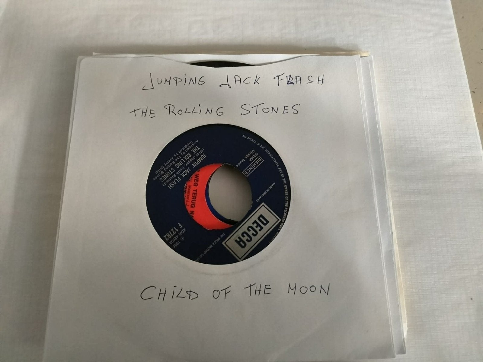 The Rolling Stones - Jumpin' Jack Flash / Child of the Moon, Gebruikt, 7 inch, Ophalen of Verzenden, EP