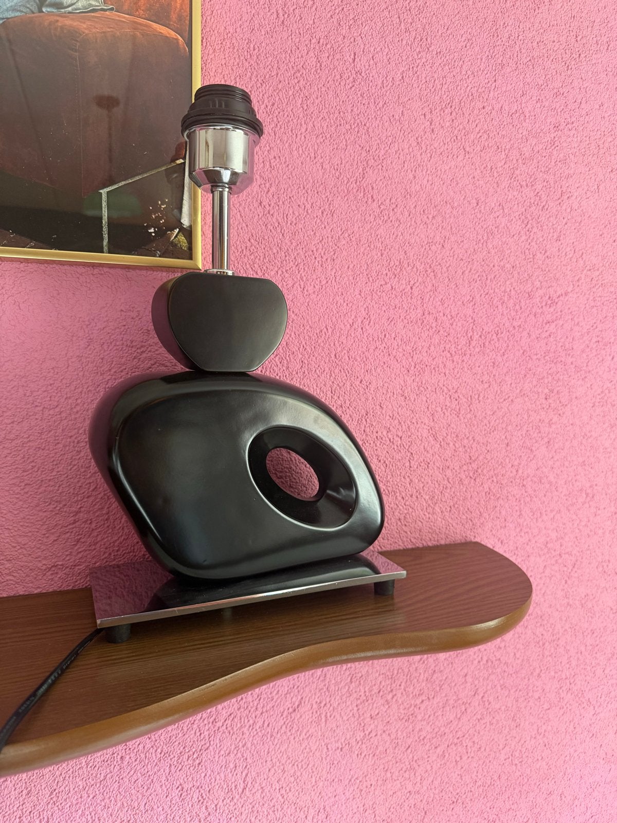 2 Tafellampen met Organische Vorm - Zwart Design, Gebruikt, Sfeerlamp, Zwart, Met stekker