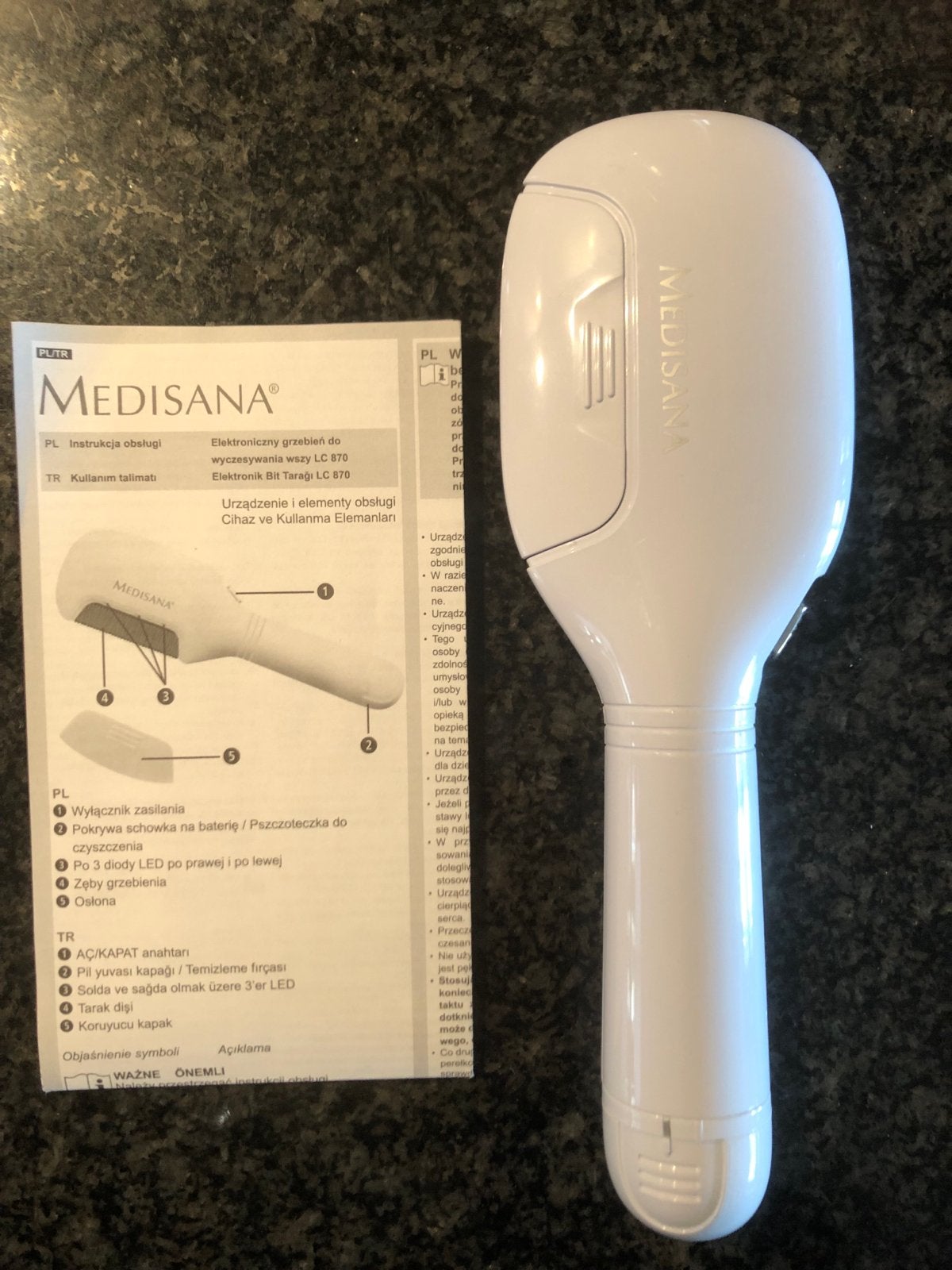 Medisana elektrische luizenkam LC 870 - incl. batterijen, Ophalen of Verzenden, Gebruikt, Haarverzorging
