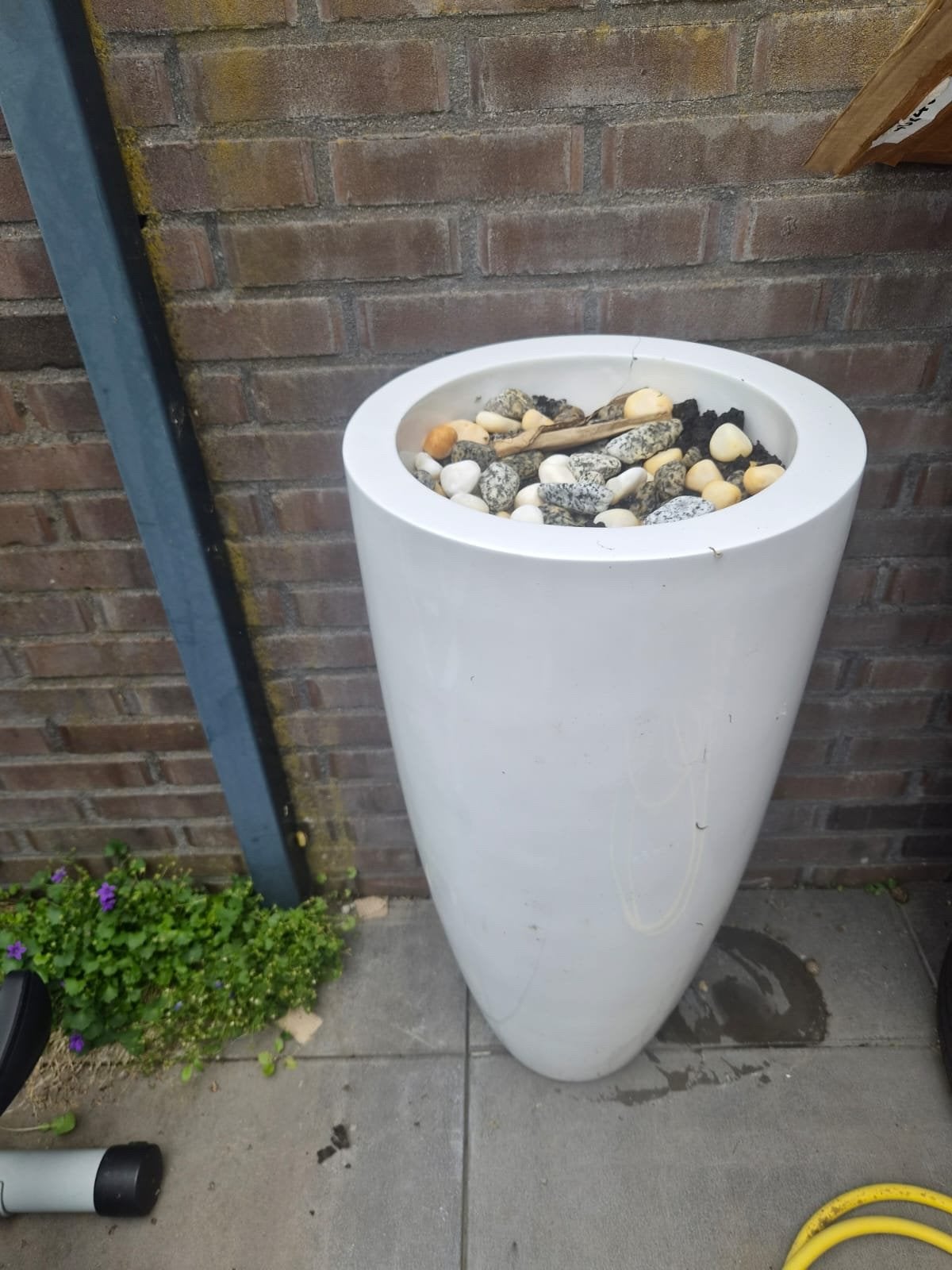 Moderne witte bloempot/plantenbak, Overige materialen, Gebruikt, Rond, Binnen