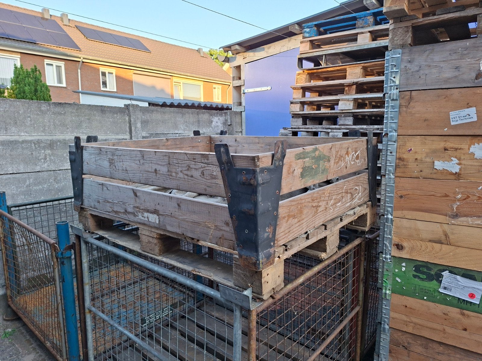 Legerblokpallet met opzetrand 100x120cm, Tuin en Terras, Minder dan 3 m³, Ophalen