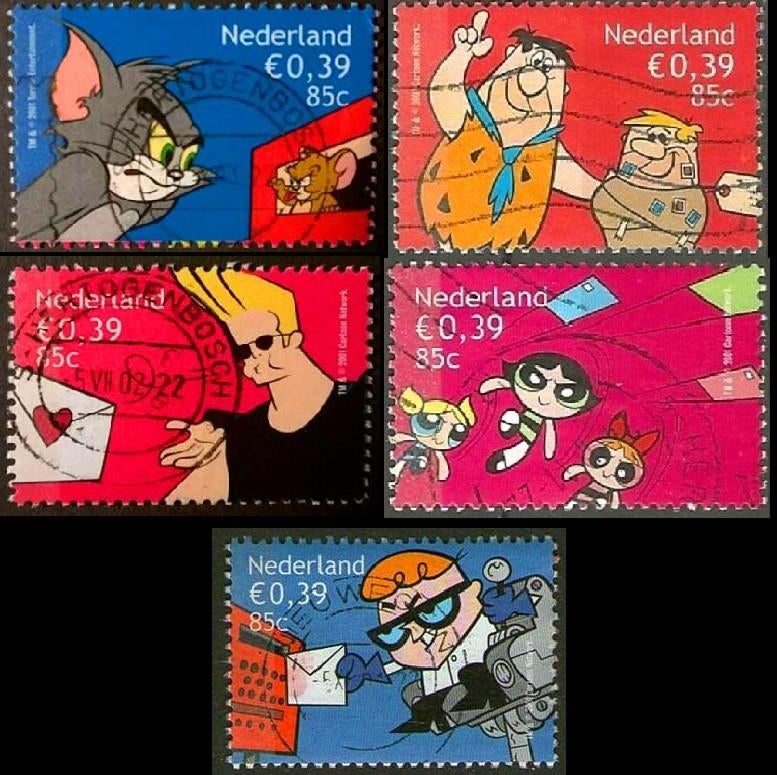 Cartoons, Postzegels en Munten, Verzenden, Na 1940, Gestempeld