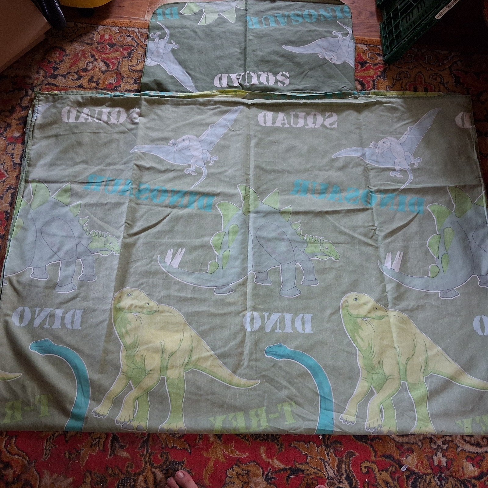 Eenpersoons dinosaurus deken- en kussensloop, Eenpersoons, Ophalen of Verzenden, Overige merken, Polyester