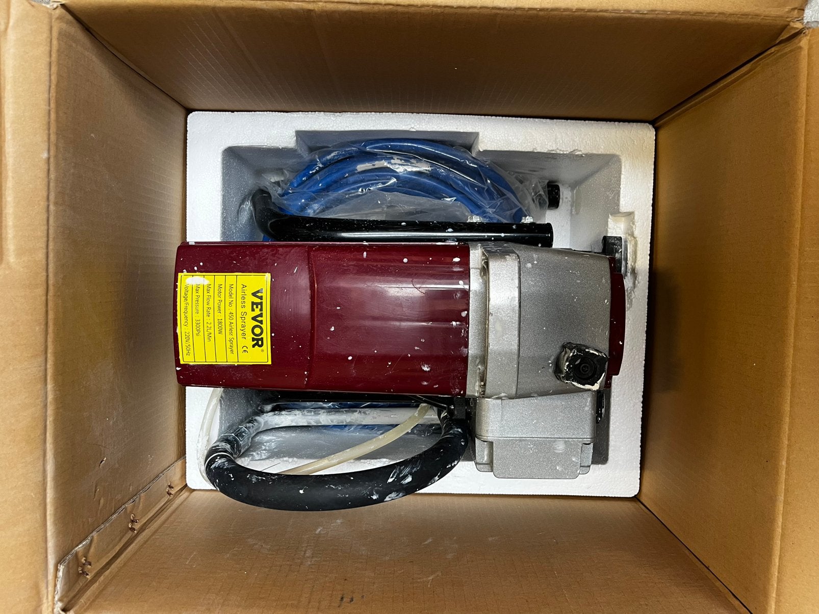 VEVOR 450 airless verfspuit – 1 nieuw + 1 gebruikt – 1800W, Doe-het-zelf en Verbouw, Ophalen, Zo goed als nieuw, Verfspuit of Verfpomp