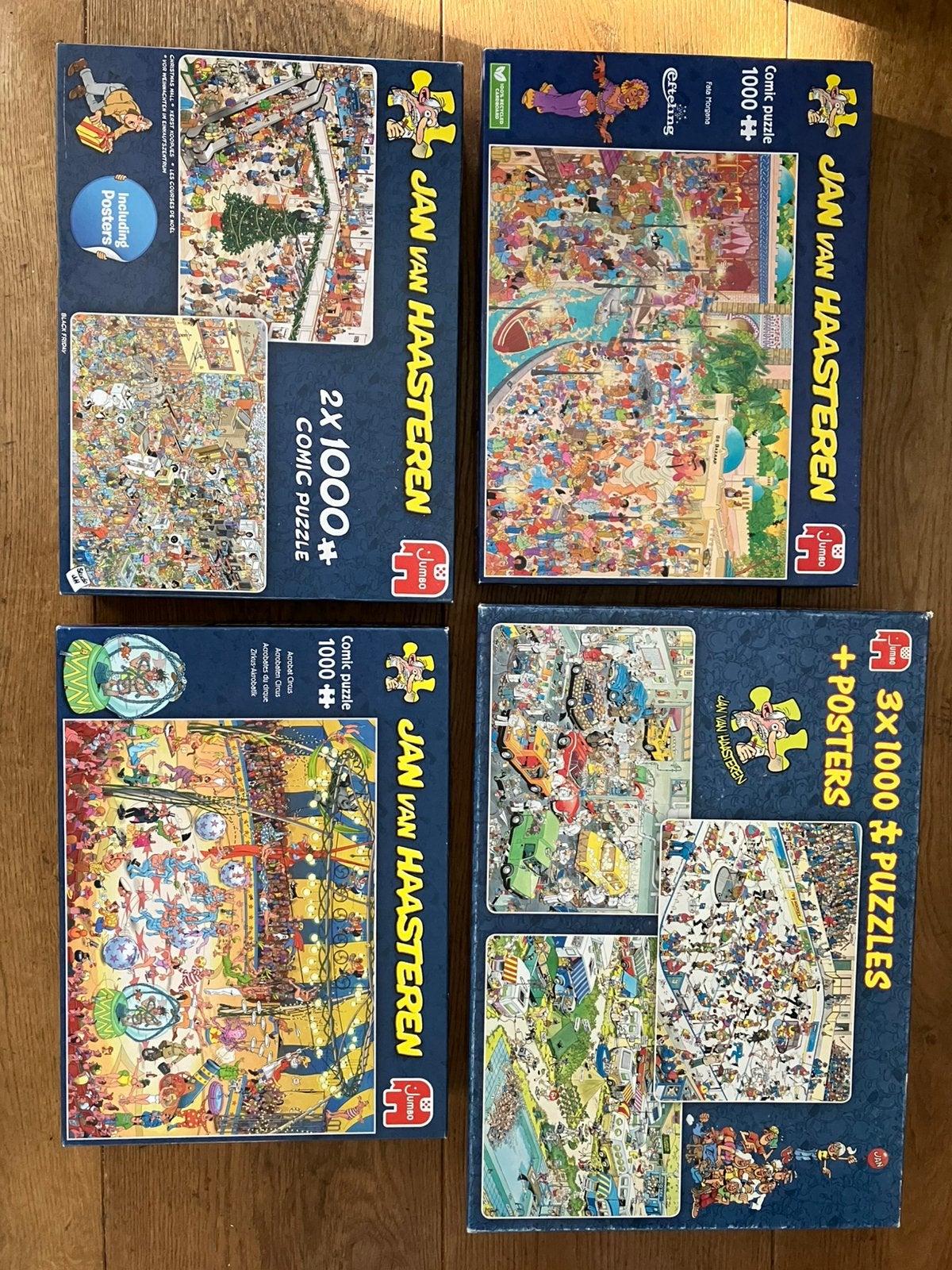 Veel puzzels oa Jan van Haasteren, Wasgij, 1000-3000 stuks, Ophalen, 500 t/m 1500 stukjes, Zo goed als nieuw