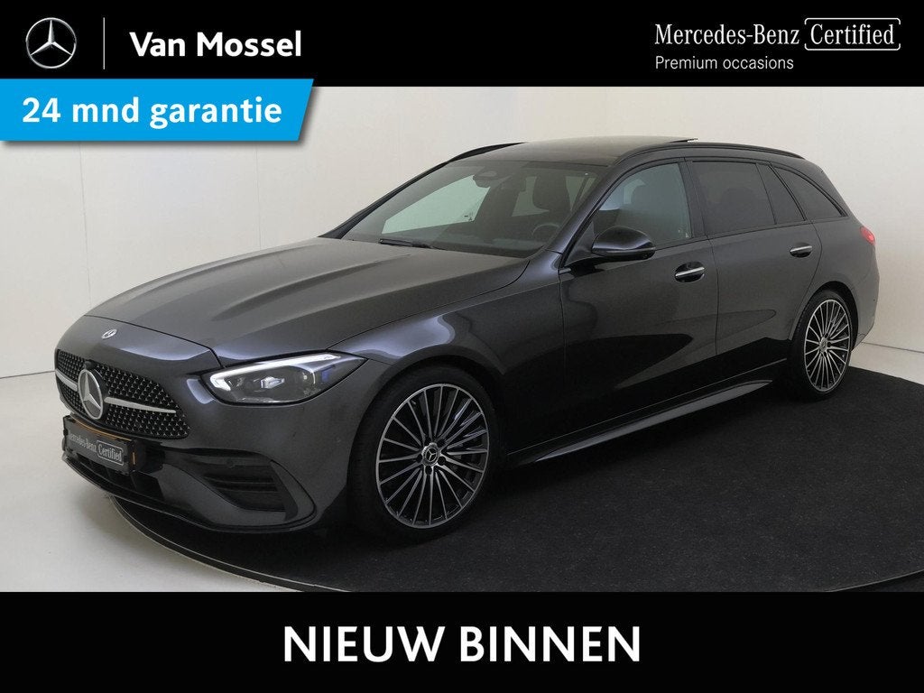 Mercedes-Benz C-klasse Estate 200 Launch Edition AMG Line /, Auto's, Automaat, 4 cilinders, Automatische klimaatregeling, Leder en Stof