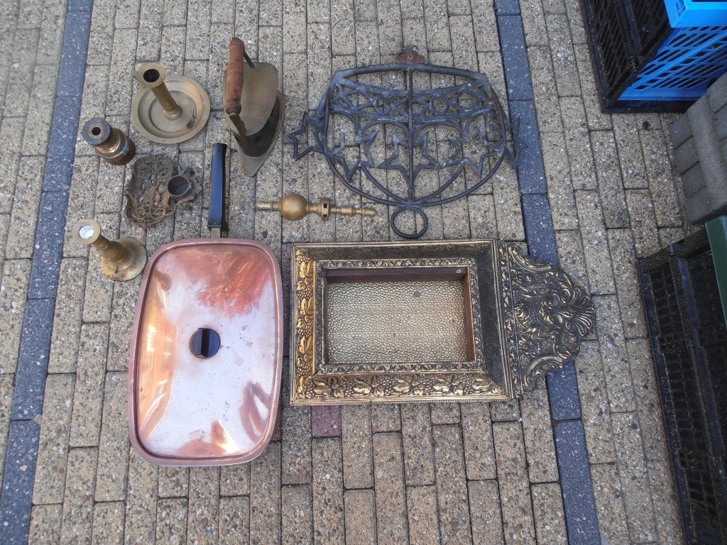 Oude koperen spullen ,zie foto's, Antiek en Kunst, Ophalen, Koper