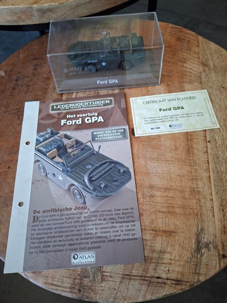 Ford GPA 'Seep' Schaalmodel 1:43 - Editions Atlas WOII, Hobby en Vrije tijd, Ophalen of Verzenden, Gebruikt, Auto, Overige merken
