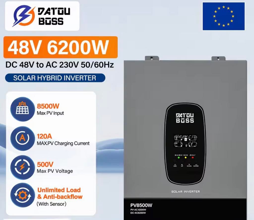 6.2 kW Hybride omvormer 48 v, Ophalen of Verzenden, Zo goed als nieuw