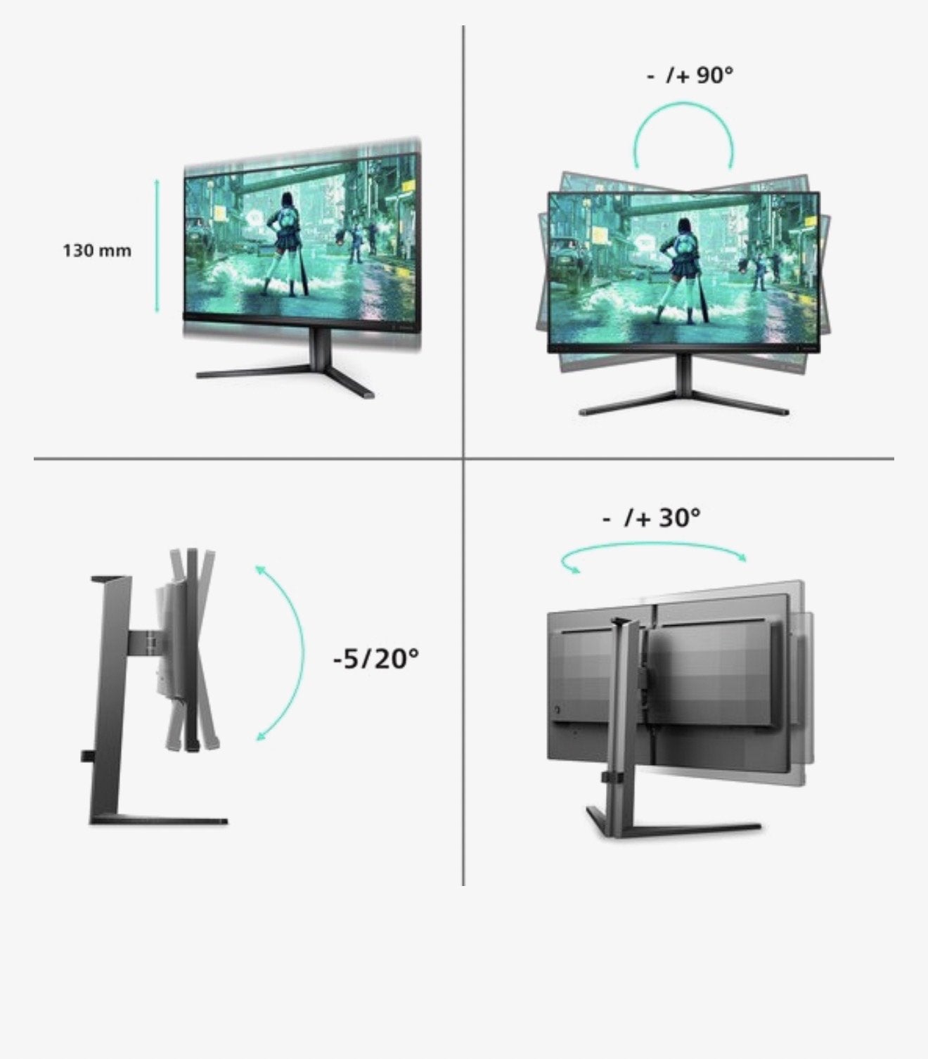 Philips Evnia 25M2N3200W/00 Gaming Monitor 240Hz 0.5ms, Gaming, HDMI, In hoogte verstelbaar, VA
