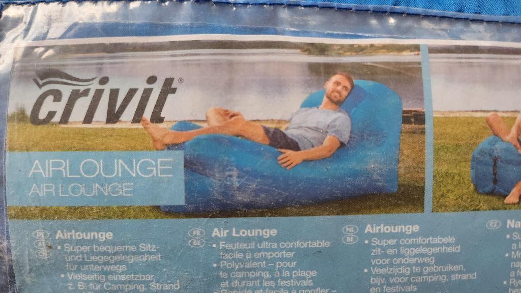 Airlounge. Opblaasbaar Zit en liggelegenheid voor onderweg, Ophalen of Verzenden, Zo goed als nieuw, 1-persoons