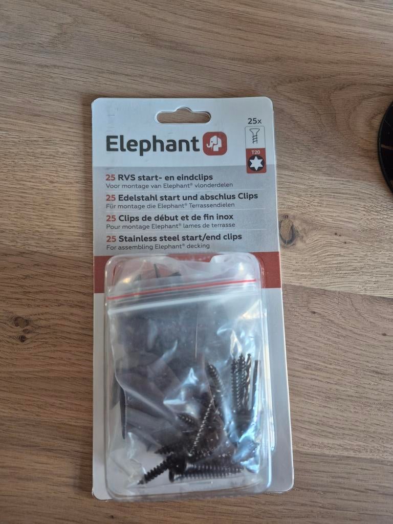 25 RVS start- en eindclips voor Elephant vlonderdelen, Ophalen of Verzenden, Nieuw