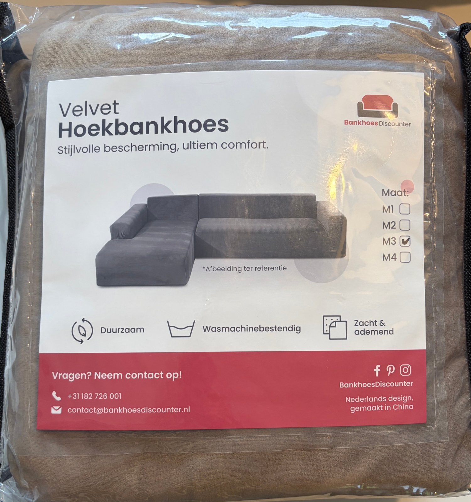 Bankhoes velvet 2-delig Hoekbank. Nieuw, Ophalen, Nieuw, 150 cm of meer, Vierpersoons of meer