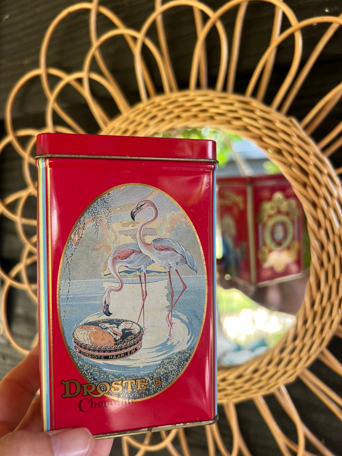 Droste blik met afbeelding flamingo, Antiek en Kunst, Ophalen of Verzenden
