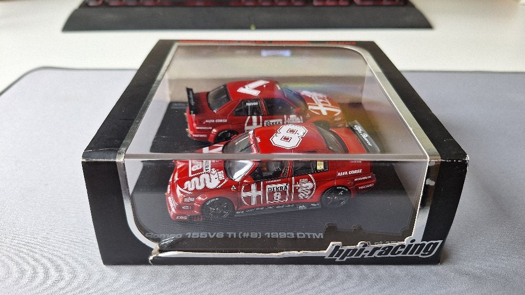 1:43 HPI Racing - Alfa Romeo 155 V6 TI DTM Twin Set, Ophalen of Verzenden, Zo goed als nieuw, Auto, MiniChamps