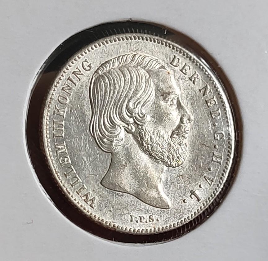 1/2 gulden 1858  MS 61 Schitterende FDC glans, Verzenden, Midden-Amerika, Losse munt, Zilver