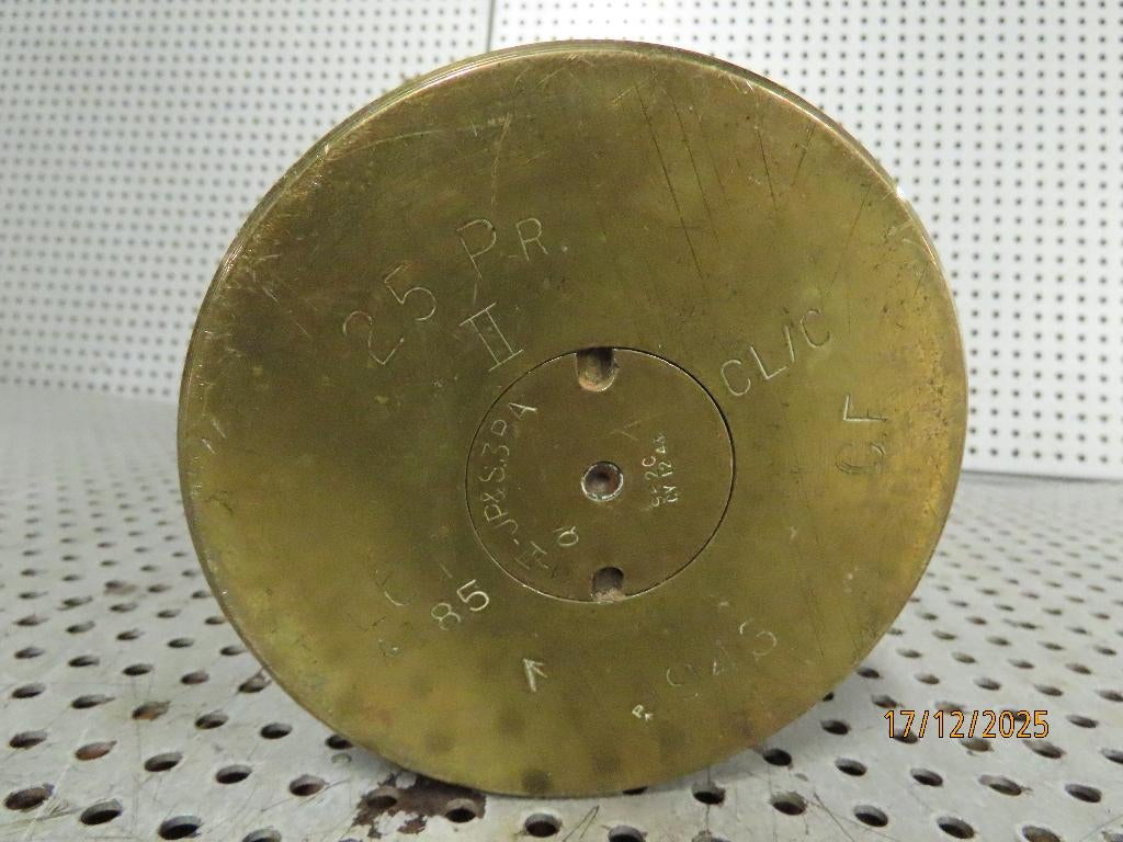 25 PR Huls WO2 "Trench-art" omgebouwde Huls (leeg), Ophalen of Verzenden, Hulzen of Bodemvondsten, Engeland, Landmacht