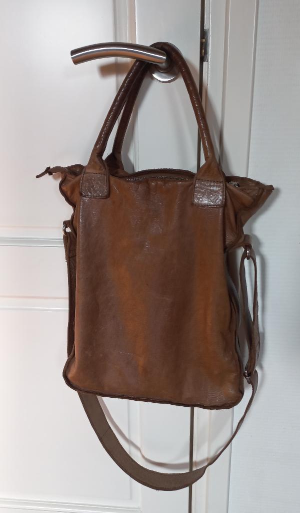 Cowboysbag no: 1077 bruin 100%leer schoudertas, Ophalen of Verzenden, Zo goed als nieuw, Bruin, Handtas