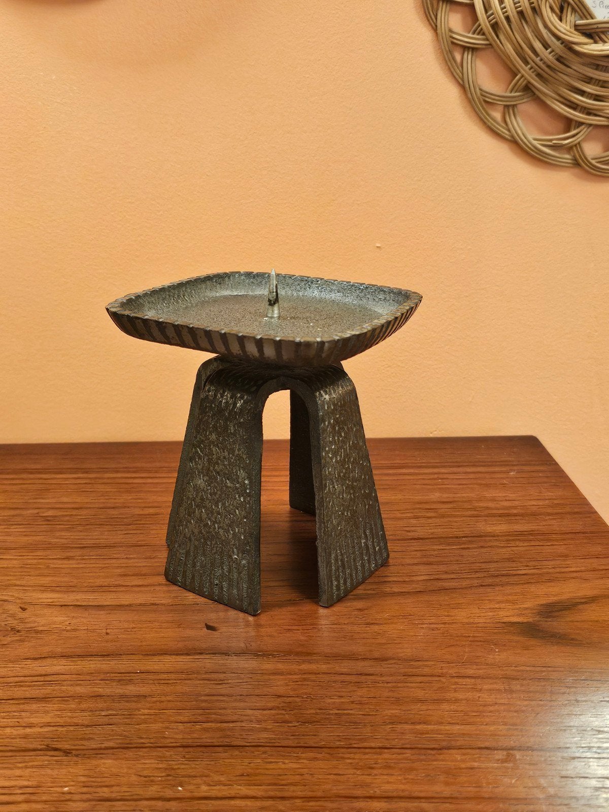 Vintage Zware Brutalistische Kandelaar Japan Kaarsenhouder, Ophalen of Verzenden
