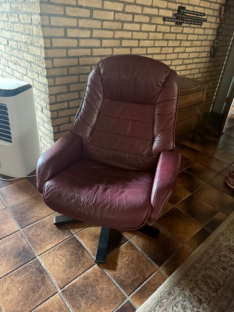 GRATIS fijne leren stoel, Huis en Inrichting, Ophalen, Gebruikt, Leer, Eén