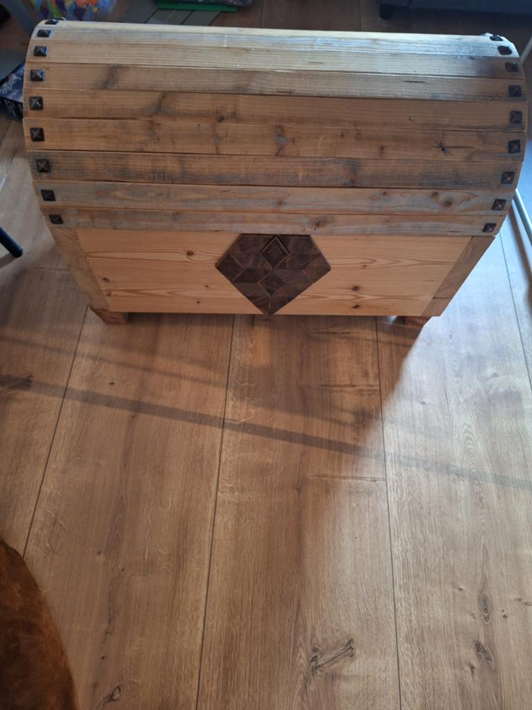 Handgemaakte Schatkist met Geheim Slot, Huis en Inrichting, Woonaccessoires | Kisten, Ophalen, Minder dan 50 cm, 50 tot 100 cm