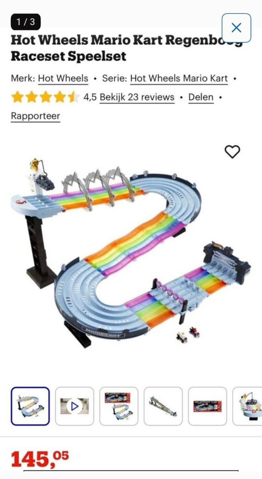 Mario kart regenboog racebaan, Ophalen, Zo goed als nieuw, Elektrisch, Overige merken