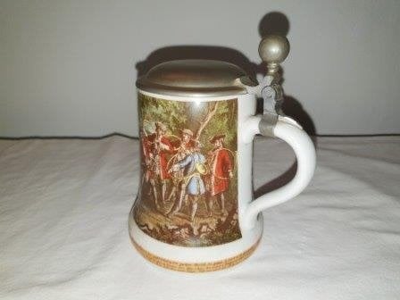 Porseleinen bierpul Kaiser Duitsland met deksel 0,5 ltr, Ophalen of Verzenden, Zo goed als nieuw, Bierglas