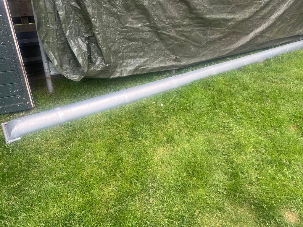 Zinkengoot 6.80m met beugels en regenpijp, Pvc, Ophalen of Verzenden, Zo goed als nieuw, Minder dan 2 meter