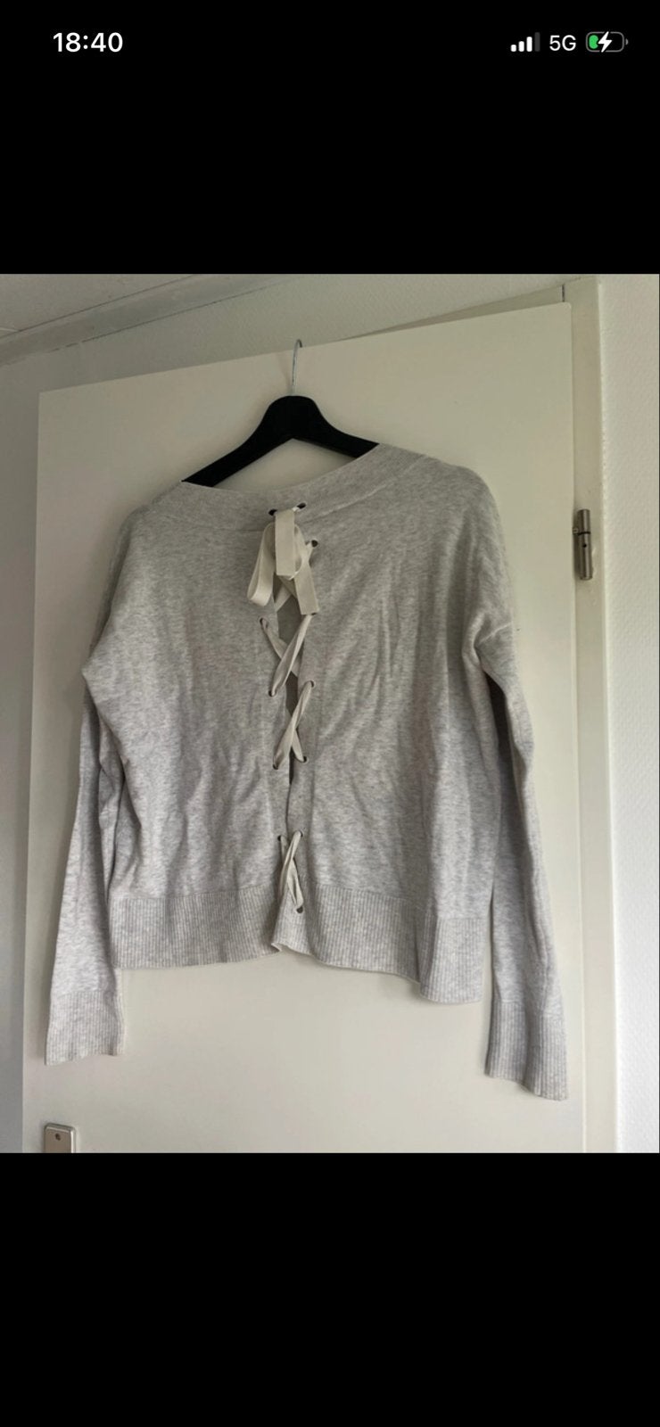 Penn&ink Toffe Grijze Trui met Lintdetails Maat M, Ophalen of Verzenden, Zo goed als nieuw, Maat 38/40 (M), Grijs